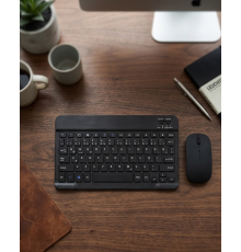 Wireless Klavye Mouse Seti Bluetooth Bağlantılı İnce Tasarım Sessiz Kullanım