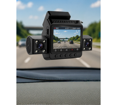 Araç Ön Arka İç Kamera Sistemi Full HD Hareket Sensörlü Kayıt Cihazı