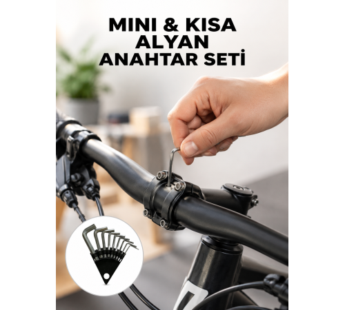 9 Parça Kısa Tip Alyan Seti Isıl İşlemli Profesyonel Kullanım Yeni Nesil