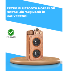 Retro Radyo Tasarım Bluetooth Hoparlör 1800mAh Uzun Çalma Süresi