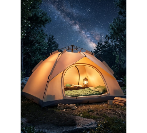 Çift Katmanlı Kamp Çadırı Otomatik Kurulum Suya Dayanıklı Outdoor Çadır