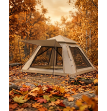 Otomatik Kamp Çadırı 240x240x160 cm 6 Kişilik Geniş Hacimli Güneşlikli
