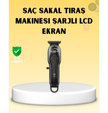 Profesyonel Tıraş Makinesi LCD Ekranlı Turbo Mod ve Güçlü Motor