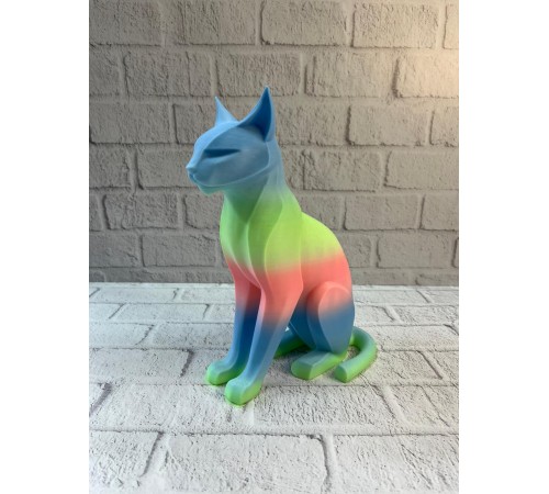Pastel Rainbow Kedi Figürü Masa ve Raf Üstü Ev Dekorasyonu
