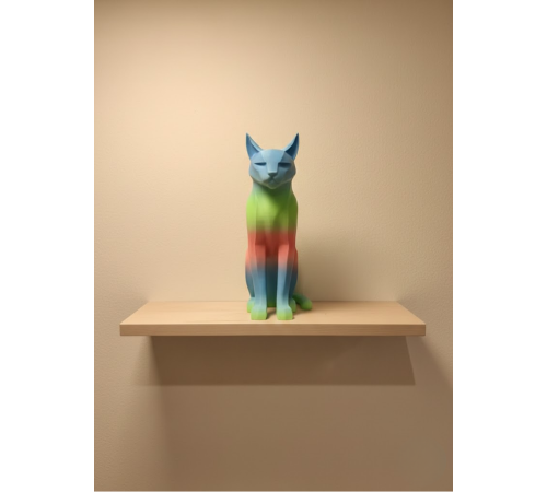 Pastel Rainbow Kedi Figürü Masa ve Raf Üstü Ev Dekorasyonu