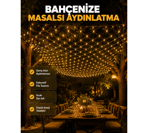 LED File Işık Dekoratif Ağ LED Aydınlatma İç Mekan Balkon Bahçe Süsü Yeni Nesil
