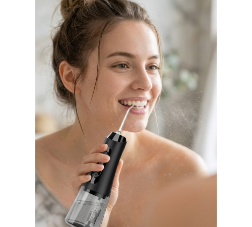IPX7 Su Geçirmez Şarjlı Ağız Duşu 320 ml Su Tanklı 4 Modlu Temizlik Cihazı