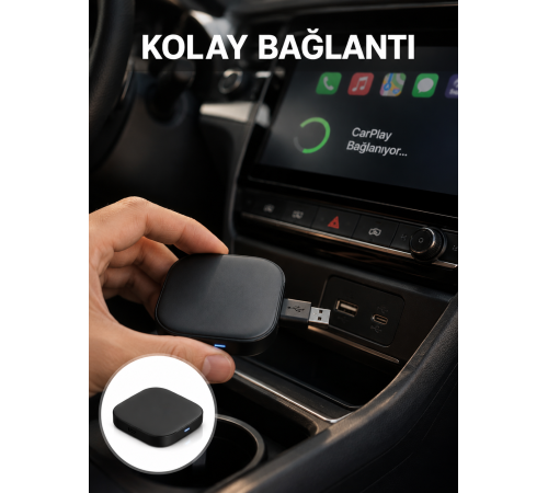 USB Girişli Tak Çalıştır Kablosuz Android Auto Cihazı Yeni Nesil