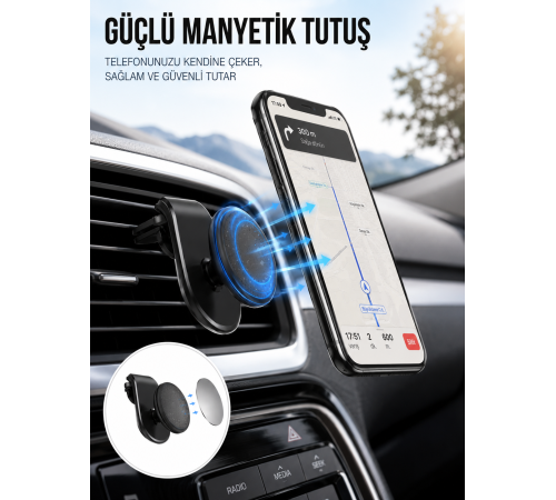 Kalorifer Izgaralı Manyetik Telefon Tutucu – Sarsıntı Geçirmez Yeni Nesil