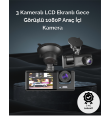 1. 3 Kameralı Full HD Araç Kamerası – Ön, İç ve Arka Görüş ile %100 Kapsama