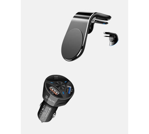 Araç İçi Telefon Tutucu + Quick Charge 3.0 Araç Şarj Cihazı Seti