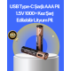 USB Type-C Şarjlı AAA Lityum Pil | 1.5V Sabit Voltaj, 1000+ Şarj Döngüsü ile Uzun Ömür