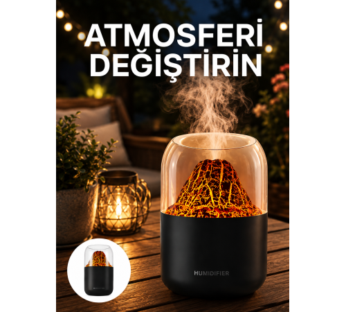 Alev Efektli Ultrasonik Difüzör – Sessiz Çalışma Yeni Nesil