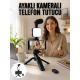 Telefon Tutucu Led Işıklı Kumandalı Mikrofon Telefon Vlog Video Kayıt Yeni Nesil