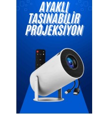 Taşınabilir Projeksiyon Ayaklı Projektör Android Uyumlu HDMI Girişli