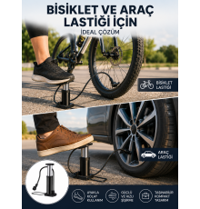 Ayakla Kullanılan Hava Pompası Araç ve Bisiklet İçin Uygun Yeni Nesil