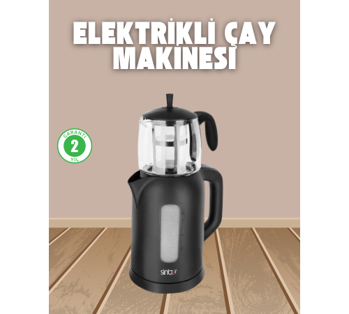 0,9 L Cam Demlik ve 1,7 L Su Haznesi ile Çay Keyfi