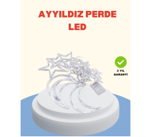 Yıldız Ay Tasarımlı Prizli Perde LED Işık İç Mekan Dekoru