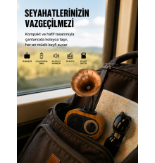 Şarjlı Mini Retro Radyo Bluetooth Hoparlör Çoklu Bağlantı Seçenekli Yeni Nesil