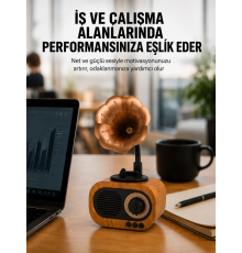 Kablosuz Retro Radyo Hoparlör 5W Güçlü Ses USB Hafıza Kart Destekli Yeni Nesil