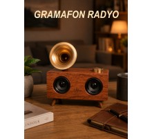 Gramafon Nostaljik Radyo Yüksek Ses Kalitesi USB TF Kart Aux Yeni Nesil