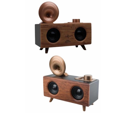 Bluetooth Nostalji Speaker Radyo Gramofon Ahşap Renk Vintage