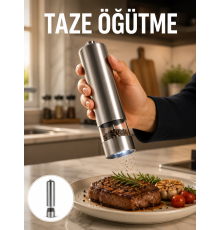 Işıklı Pilli Baharat Değirmeni Taze ve Pratik Öğütme Yeni Nesil