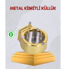 Paslanmaz Çelik Küllük Çakmaklı Masa Üstü Kullanım