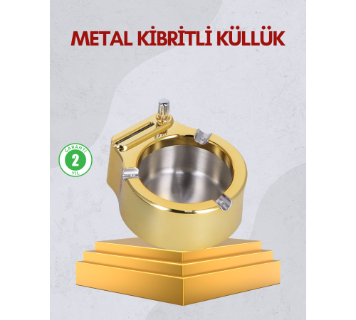Çakmaklı Küllük Paslanmaz Metal Dayanıklı Tasarım