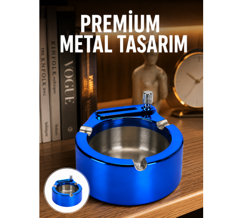 Dekoratif Çakmaklı Küllük Kolay Temizlenebilir Metal Yeni Nesil