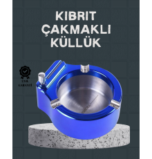 Masa Üstü Çakmaklı Küllük Paslanmaz Metal Gövde