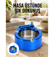 Masa Üstü Çakmaklı Küllük Paslanmaz Metal Gövde Yeni Nesil