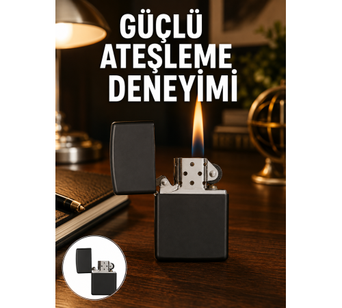 Çakmak Parlak Siyah Doldurulabilir Hedyelik Eşya Yeni Nesil