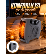 Fanlı Oda Isıtıcısı Termostat Kontrollü Soğuk Hava Üfleme Modu Yeni Nesil