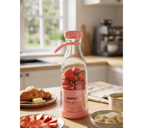 Kablosuz Taşınabilir Blender Smoothie Milkshake Hazırlama Tek Tuş Kullanım