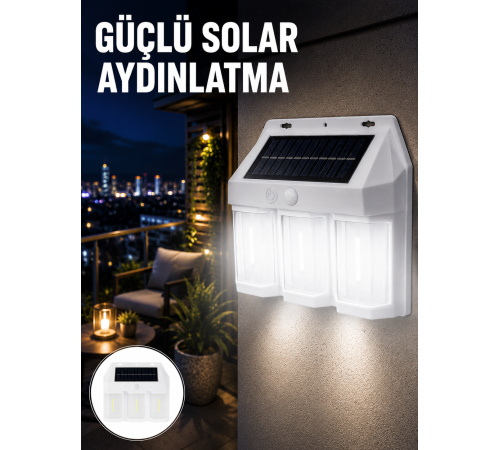 PIR Sensörlü Solar Lamba – Otomatik Şarj ve Gece Aydınlatma Yeni Nesil