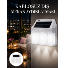 Dış Mekan Solar Duvar Lambası – 120° Hareket Algılama, 3 Işık Modu Yeni Nesil