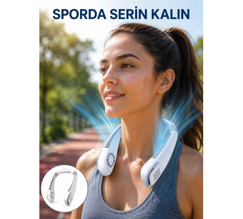 Kanatsız Boyun Tipi Fan | Giyilebilir Serinletici, Düşük Sesli, Hafif ABS Gövde, USB Şarj Edilebilir Yeni Nesil