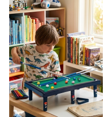 Mini Bilardo Oyunu Seti Evde Eğlenceli Masa Oyunu Çocuk ve Aile