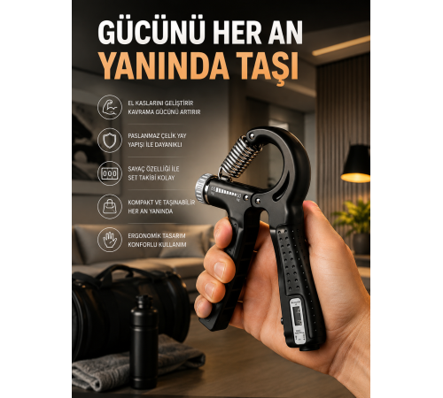 Portatif Ayarlanabilir El Yayı Sayaçlı Dayanıklı Çelik Yay Yeni Nesil