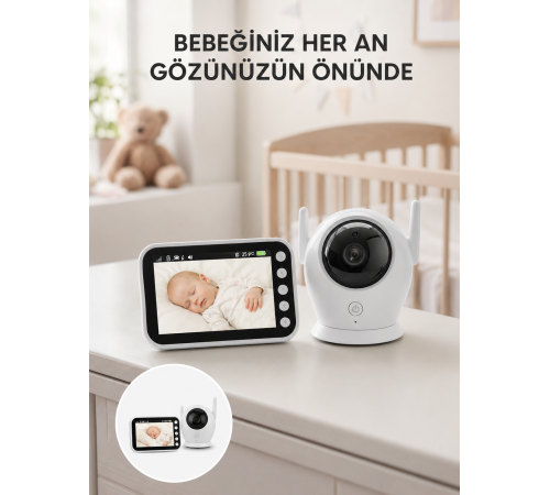 4.5 İnç Ekranlı Gece Görüşlü Bebek Kamerası ve Monitörü Yeni Nesil
