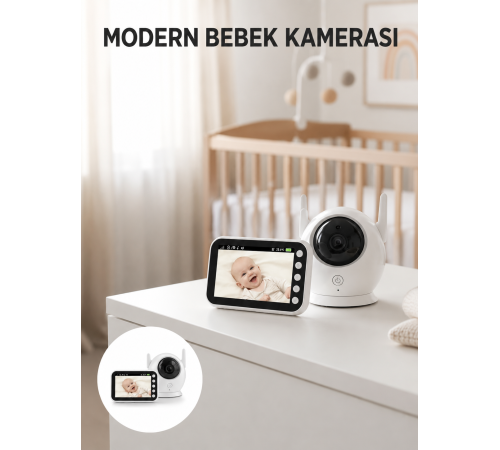 Büyük Ekranlı Bebek Kamerası Canlı İzleme ve Ses Dinleme Yeni Nesil