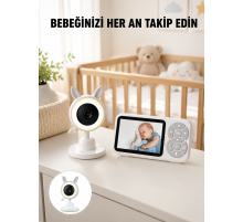 Bebek Kamerası Karşılıklı Konuşma RGB Işık Gece Görüşü ve Sıcaklık Alarmı Yeni Nesil