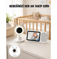 Bebek Kamerası Karşılıklı Konuşma RGB Işık Gece Görüşü ve Sıcaklık Alarmı Yeni Nesil