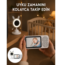 LCD Ekranlı Bebek İzleme Kamerası Ninnili Gece Görüşlü Güvenlik Sistemi Yeni Nesil