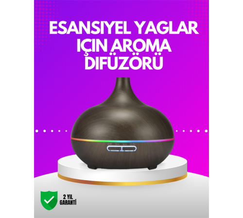 550 ml Ultrasonik Yağ Difüzörü ve Soğuk Buhar Nemlendirici