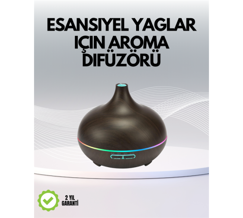 7 Renk Işıklı Ultrasonik Hava Difüzörü – Sessiz ve Güvenli Kullanım