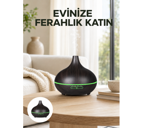 7 Renk Işıklı Ultrasonik Hava Difüzörü – Sessiz ve Güvenli Kullanım Yeni Nesil