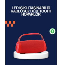 Derin Baslı Çift Hoparlörlü Taşınabilir Kablosuz Hoparlör