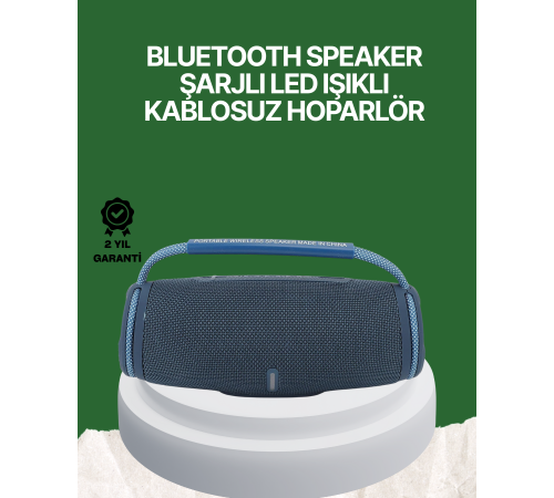 IPX5 Su Geçirmez Taşınabilir Bluetooth Hoparlör Renkli Işıklı